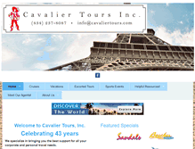 Tablet Screenshot of cavaliertours.com